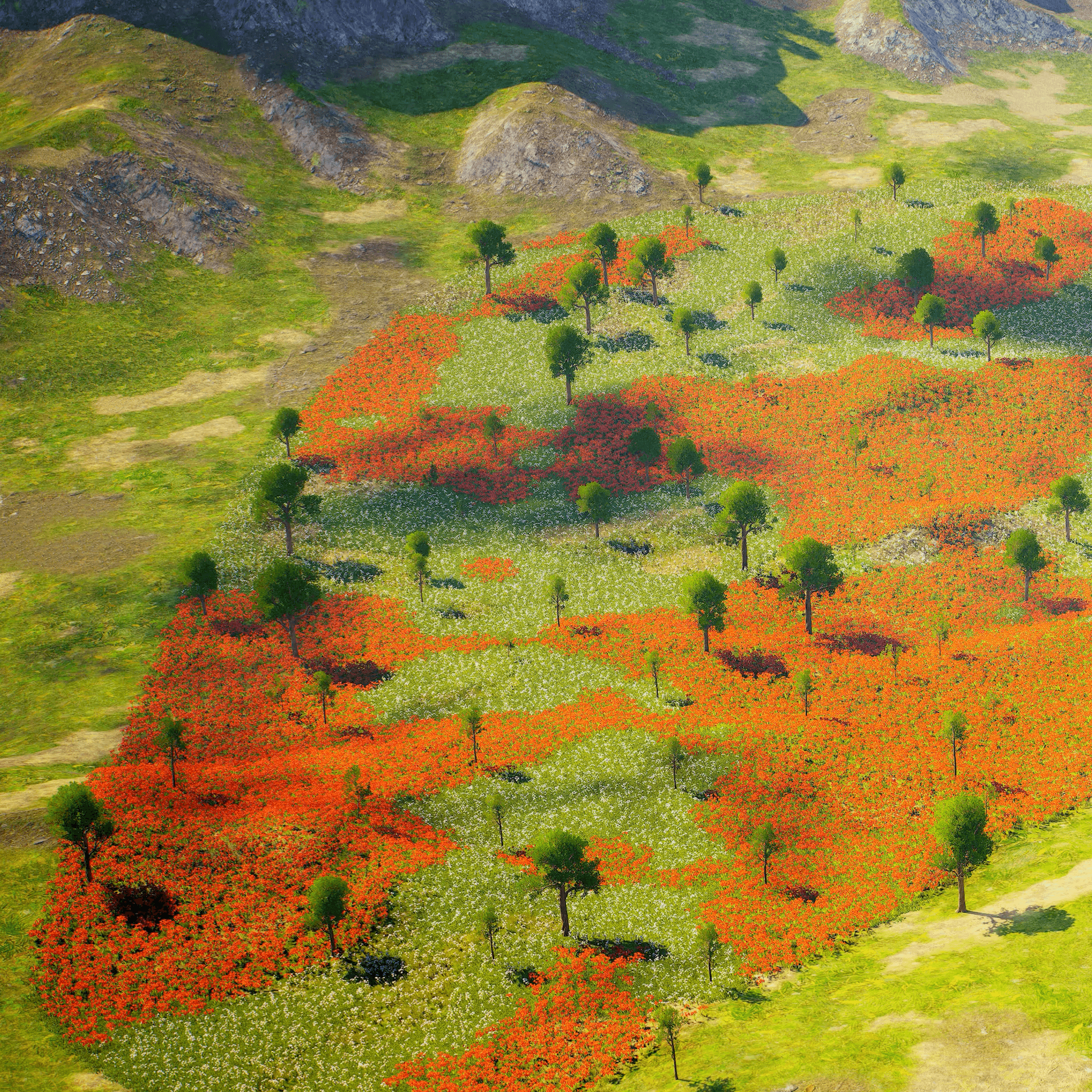 Lush grassland environment generated by Nwiro