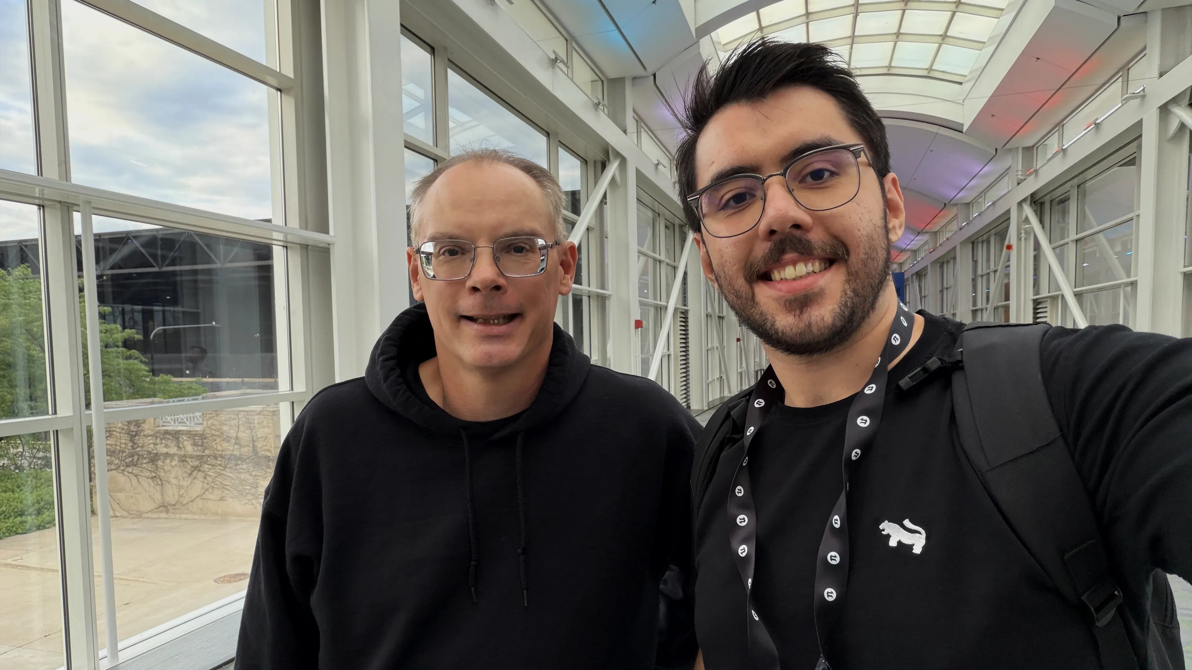 Leartes team member with Epic Games CEO Tim Sweeney at Unreal Fest '26 Chicago