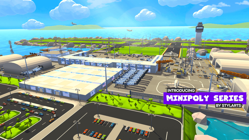 Modular Airport Fatpack - Minipoly Series ( Stylized Lowpoly Environment )