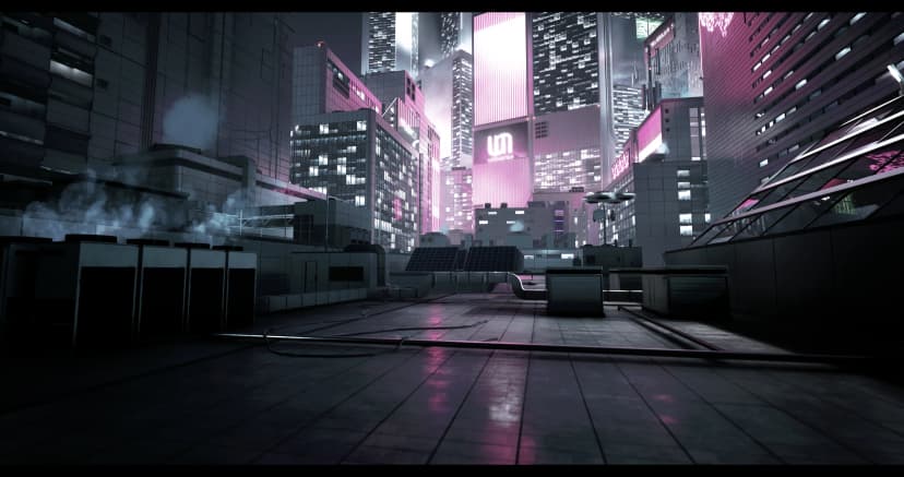 Futuristic Rooftop City