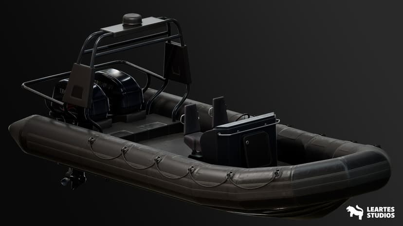 Military Boat - Rigged/BP Controllable W/Skins ( Military Boat Boats Soldier )