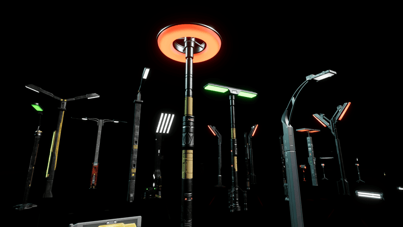 Cyberpunk Street Lights (Unreal Engine)