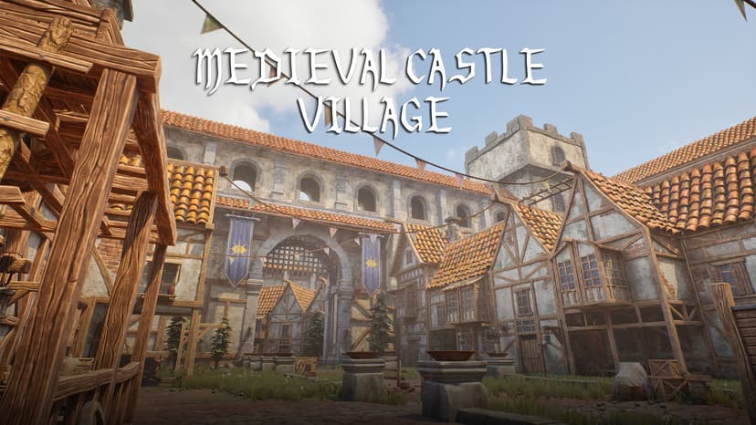 Stylized Medieval Castle Village