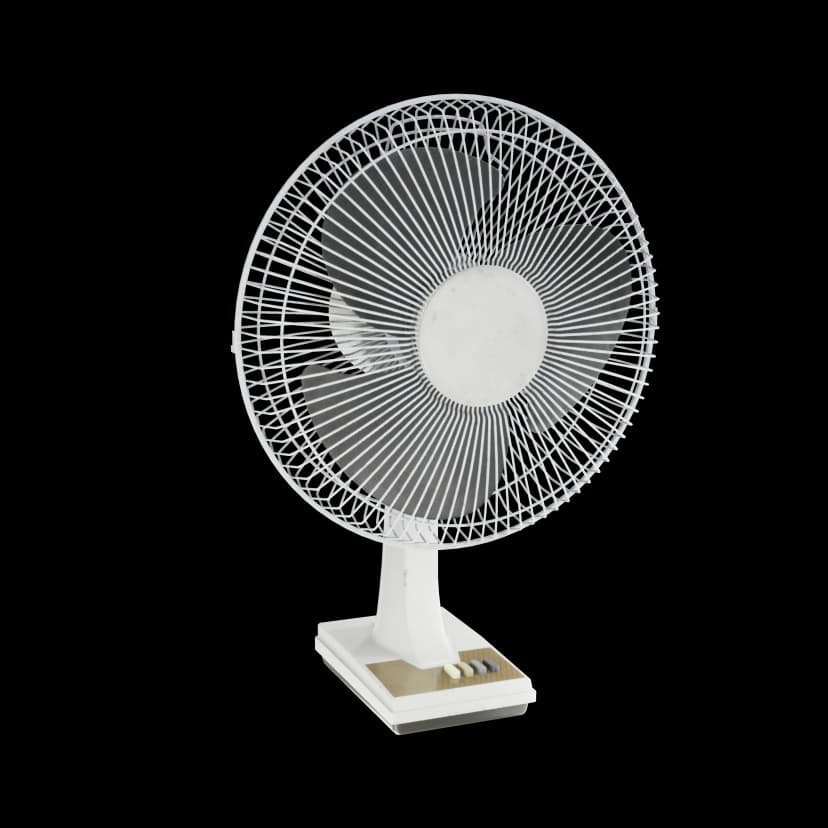 Vintage White Oscillating Desk Fan