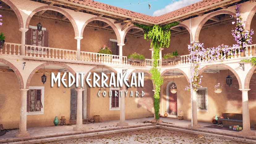 Stylized Mediterranean Courtyard